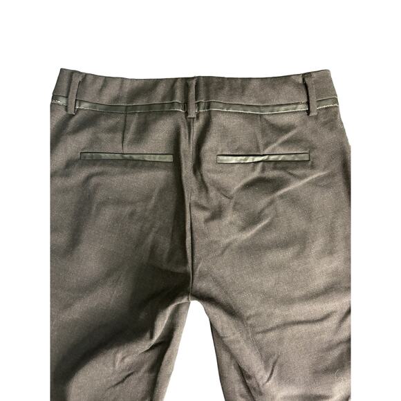 Vince Black Wool Faux Leather Piped Trouser Pants Skinny Womens 0 - Picture 7 of 14